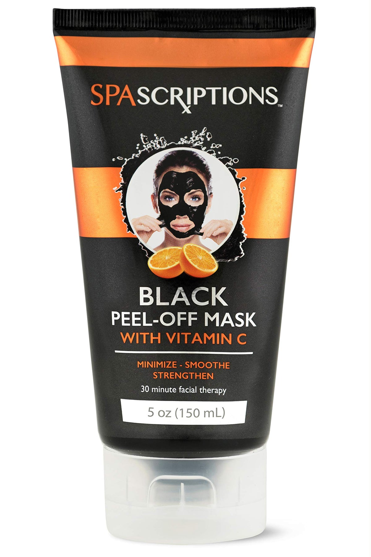 SpaScriptions Masque Noir Vitamine C, application facile pour peau lumineuse.