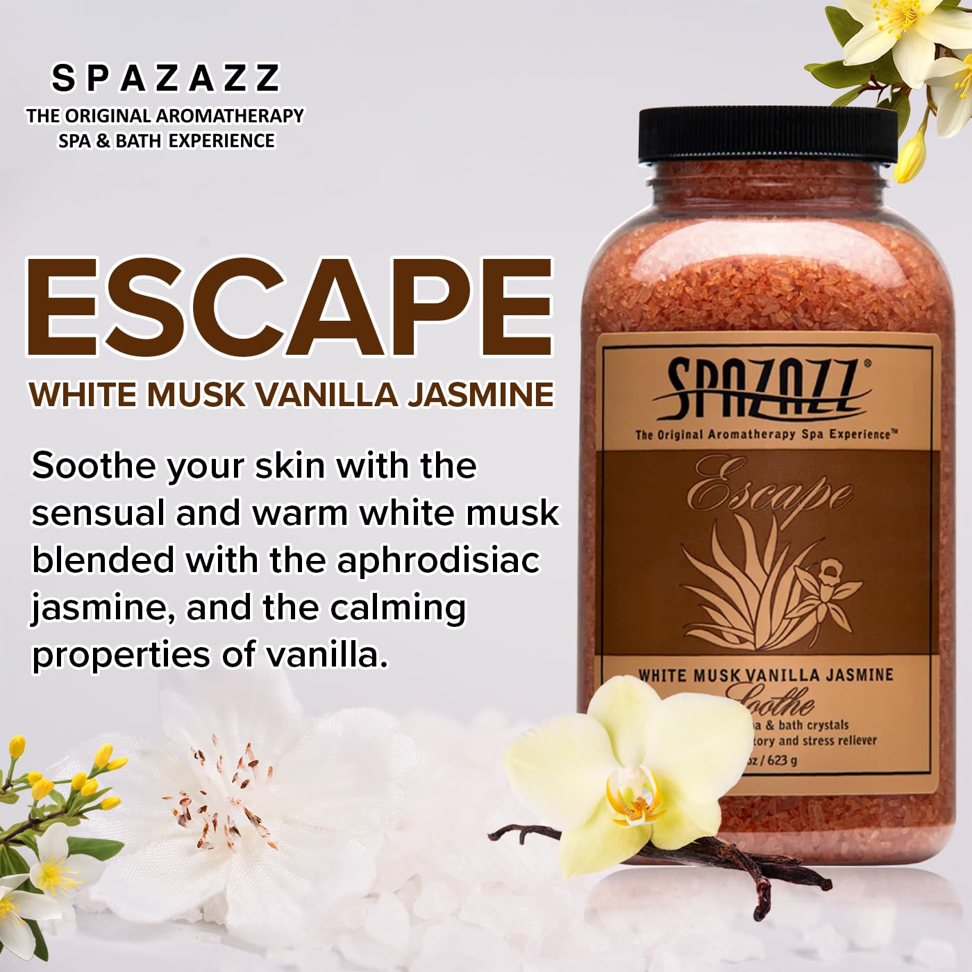 Spazazz Escape – contenant pratique, dose facile pour spa maison.