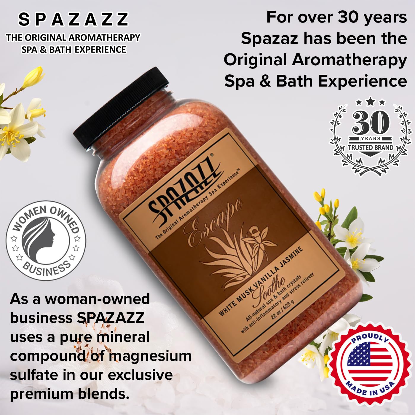 Spazazz Escape – fabriqué aux États‑Unis, plus de 30 ans d’expertise.