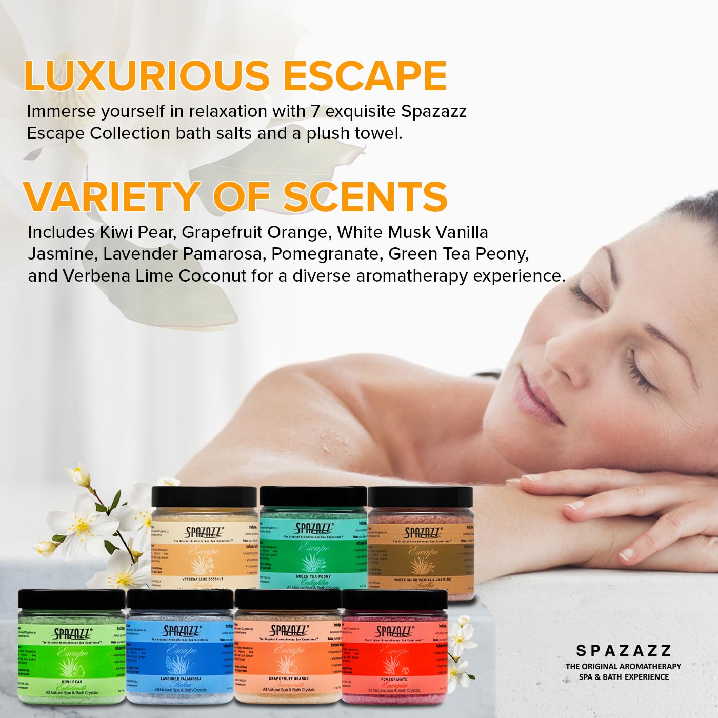 Sels de bain Spazazz Escape Kiwi Poire parfum réconfortant