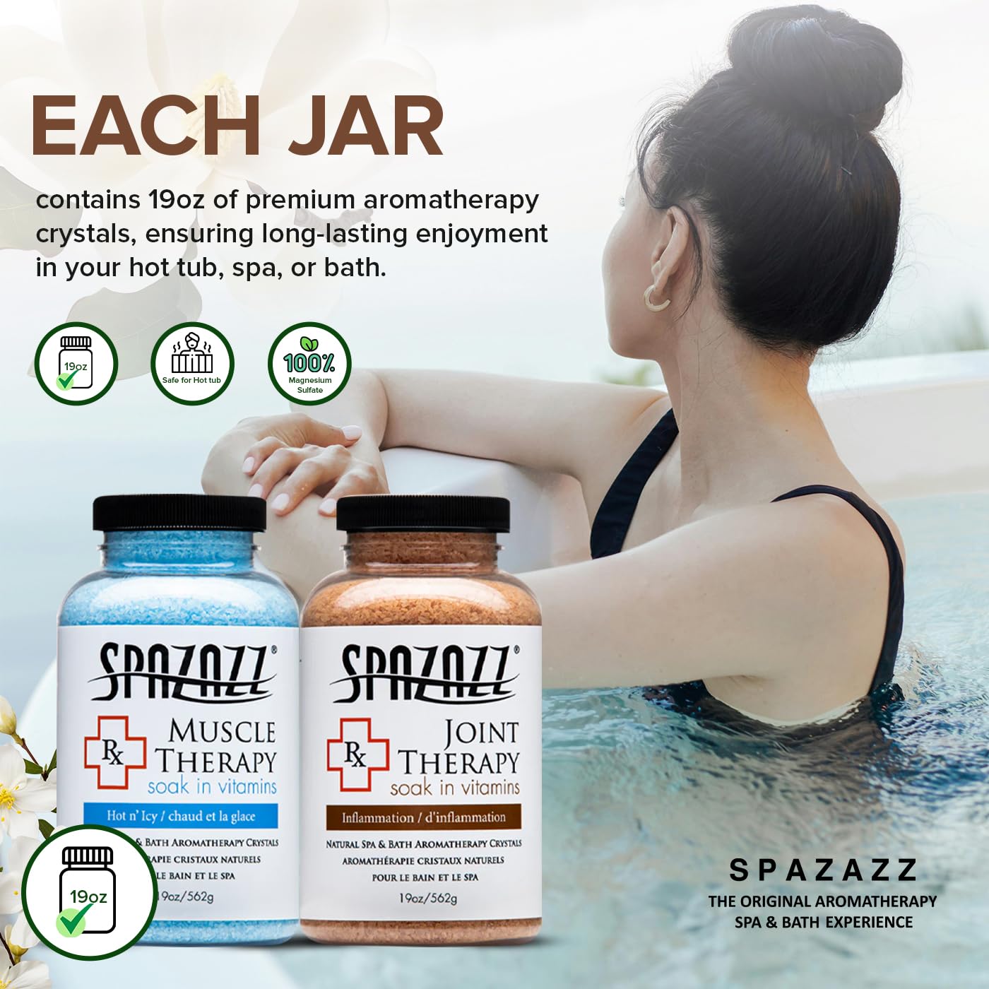 Spazazz Joint Therapy: duo de sels bain pour souplesse des articulations.