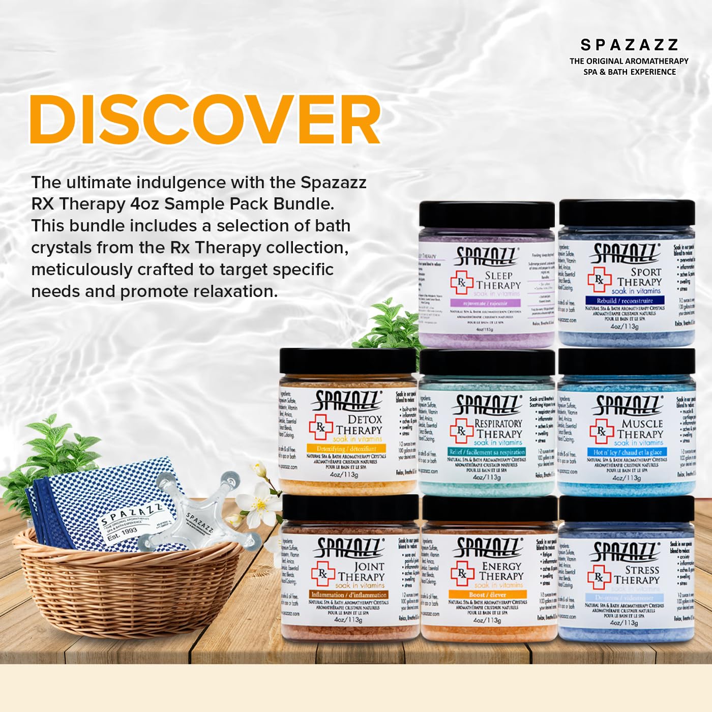 Spazazz RX Therapy fabriqué-aux-USA pour qualité et expérience spa.
