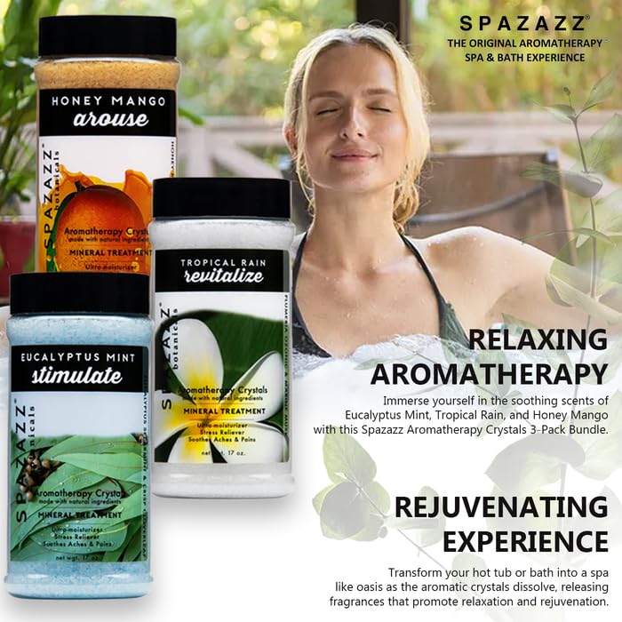 SPAZAZZ SPA BOMBZZ cristaux-pluie-tropicale-aromatherapie: parfum frais et relaxant.