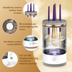 SPECIALISTTRIAN nettoyeur pinceaux électrique : nettoyage professionnel élimine résidus et protège la peau.