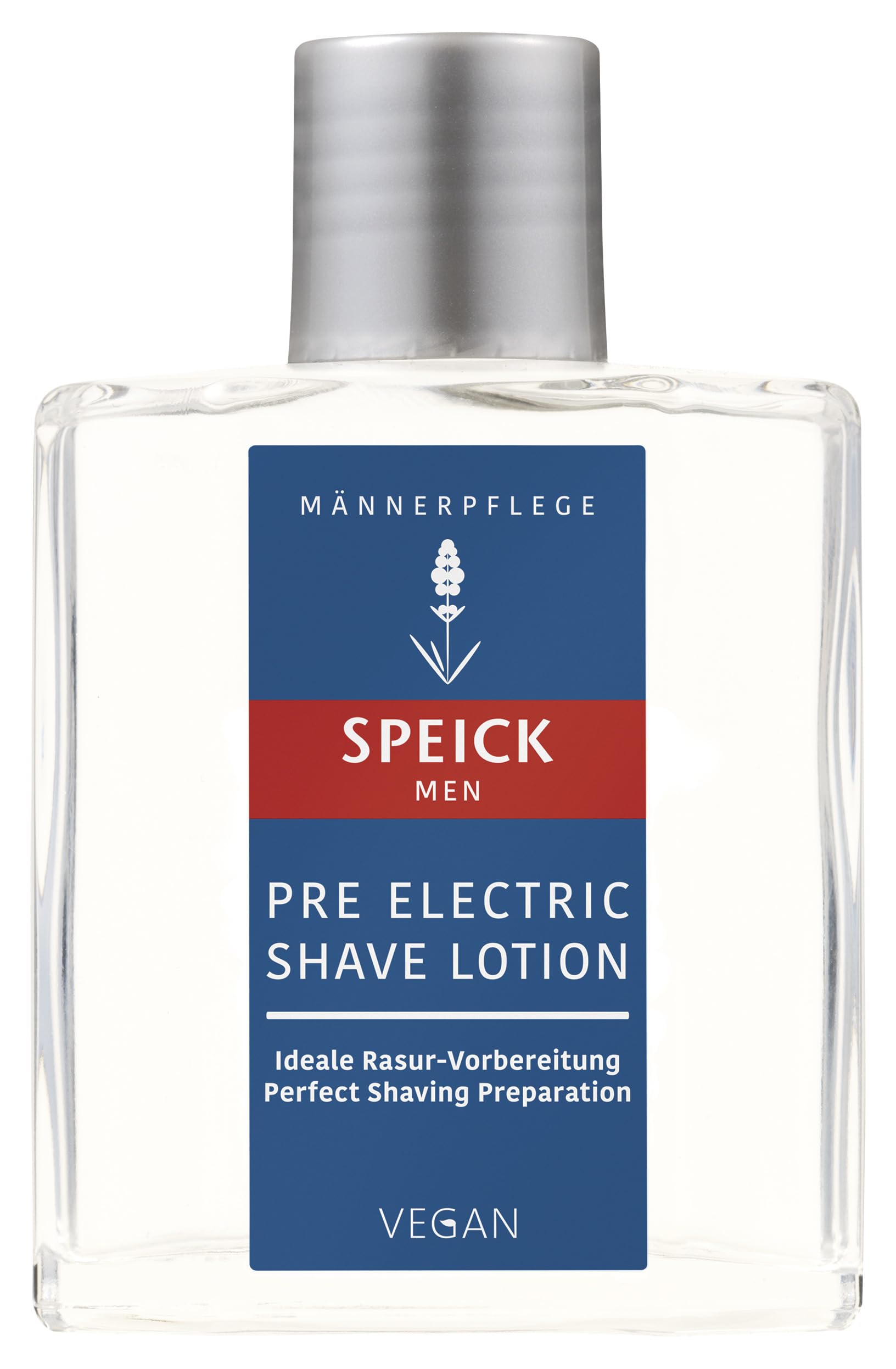Speick Men bouteille de lotion pré-rasage à la lavande, préparation douce et efficace.