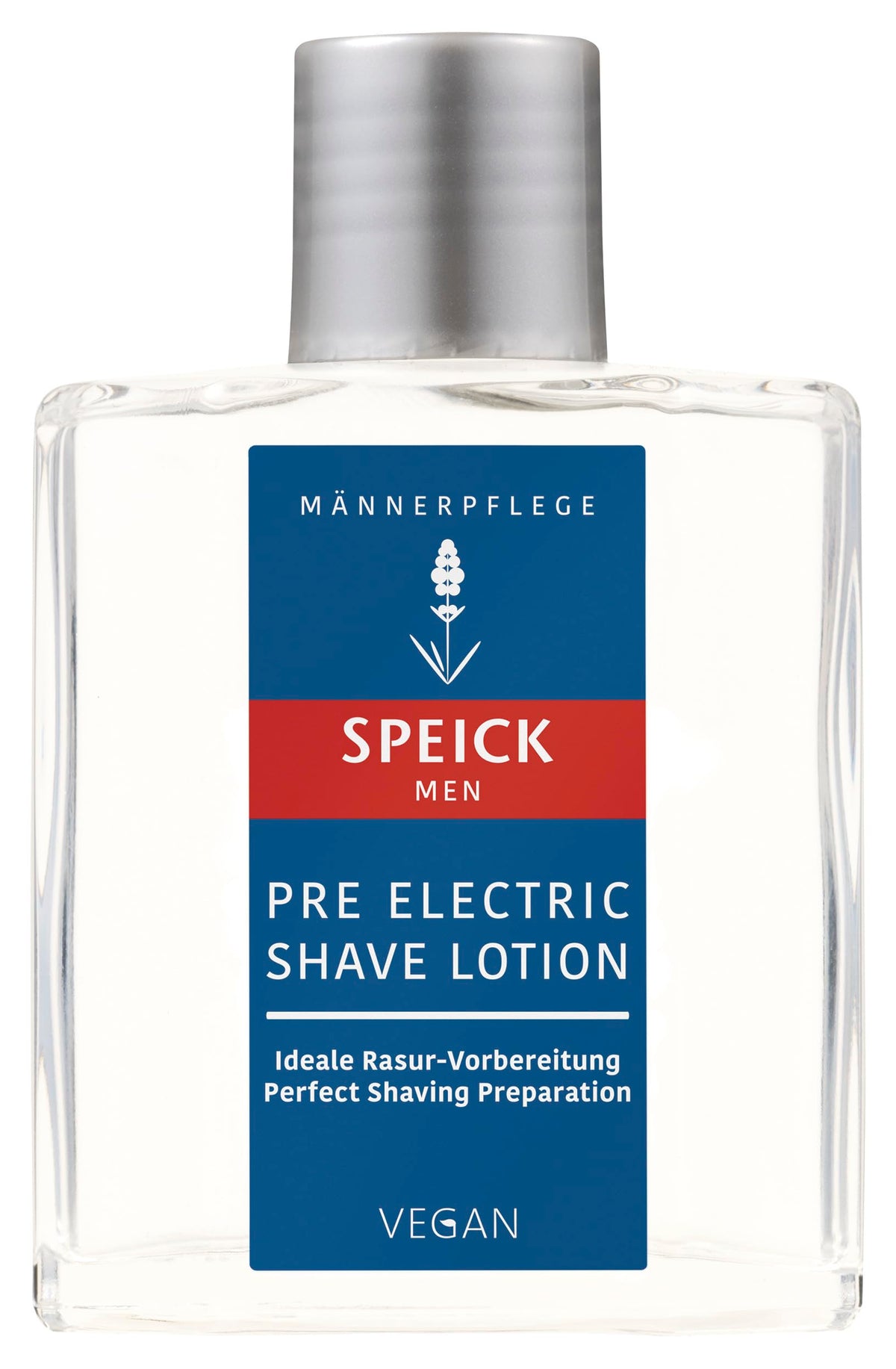 Speick Men bouteille de lotion pré-rasage à la lavande, préparation douce et efficace.