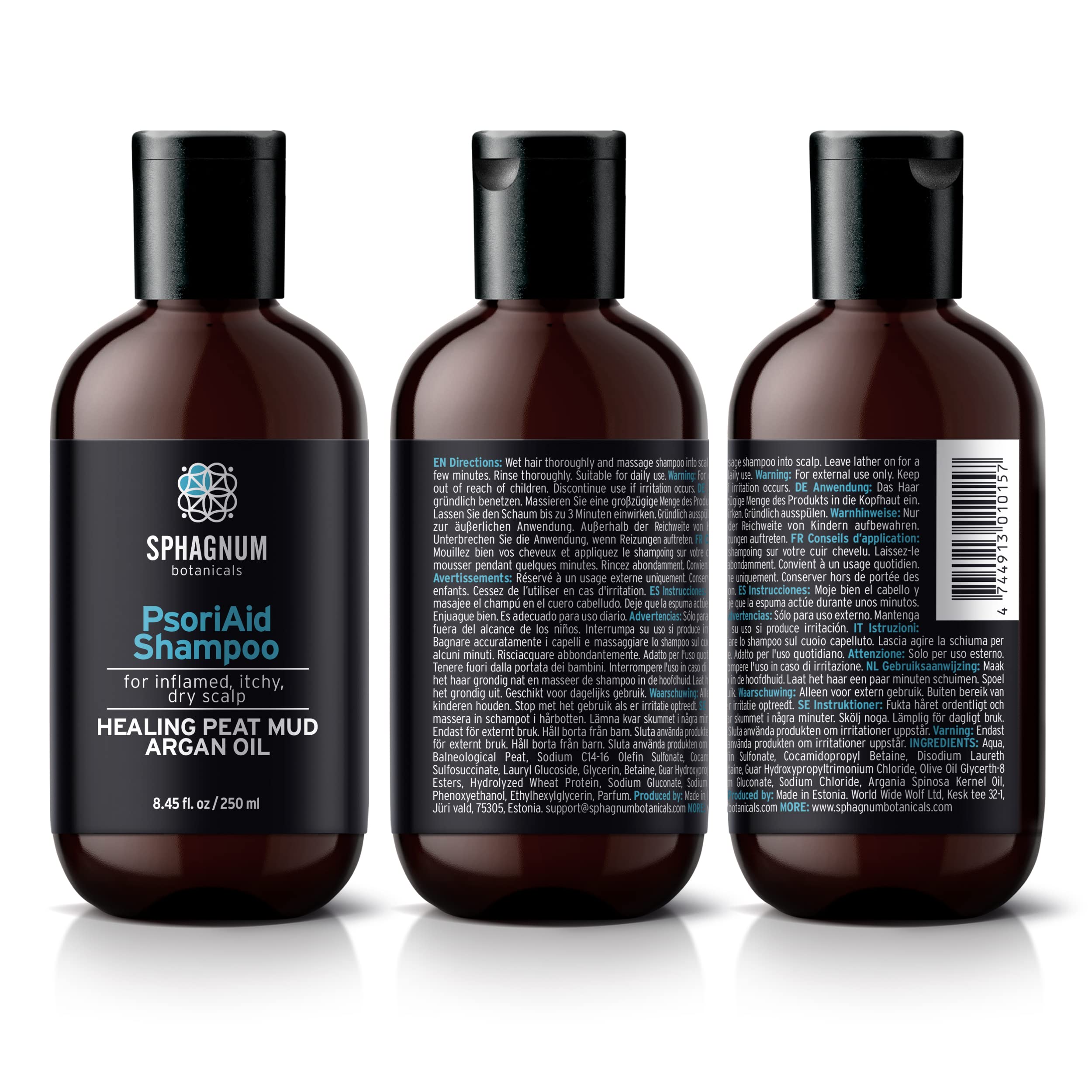 Sphagnum Botanicals Shampooing, usage quotidien recommandé pour une routine capillaire.