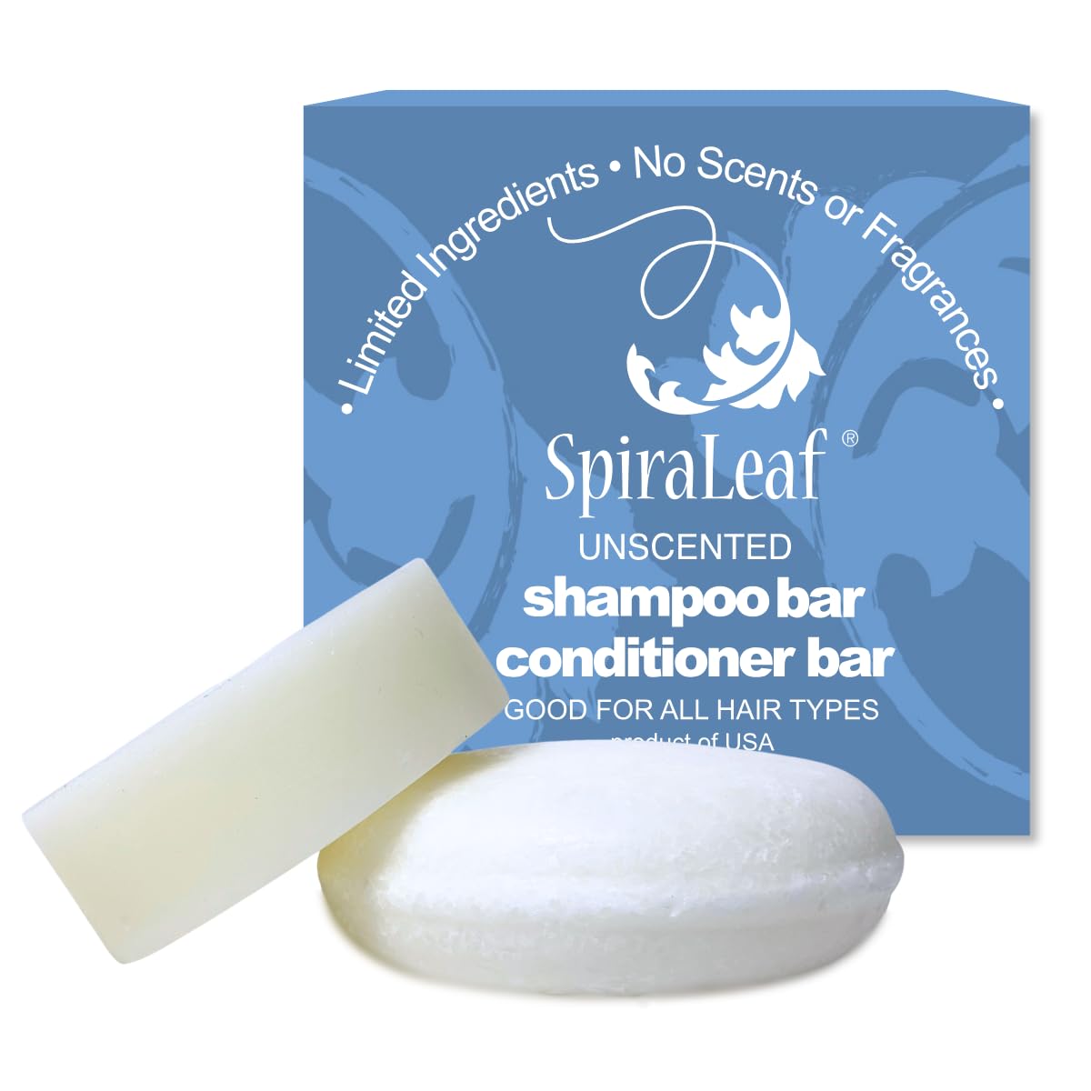 Spiraleaf solid shampoo bar unscented for a lightweight wash