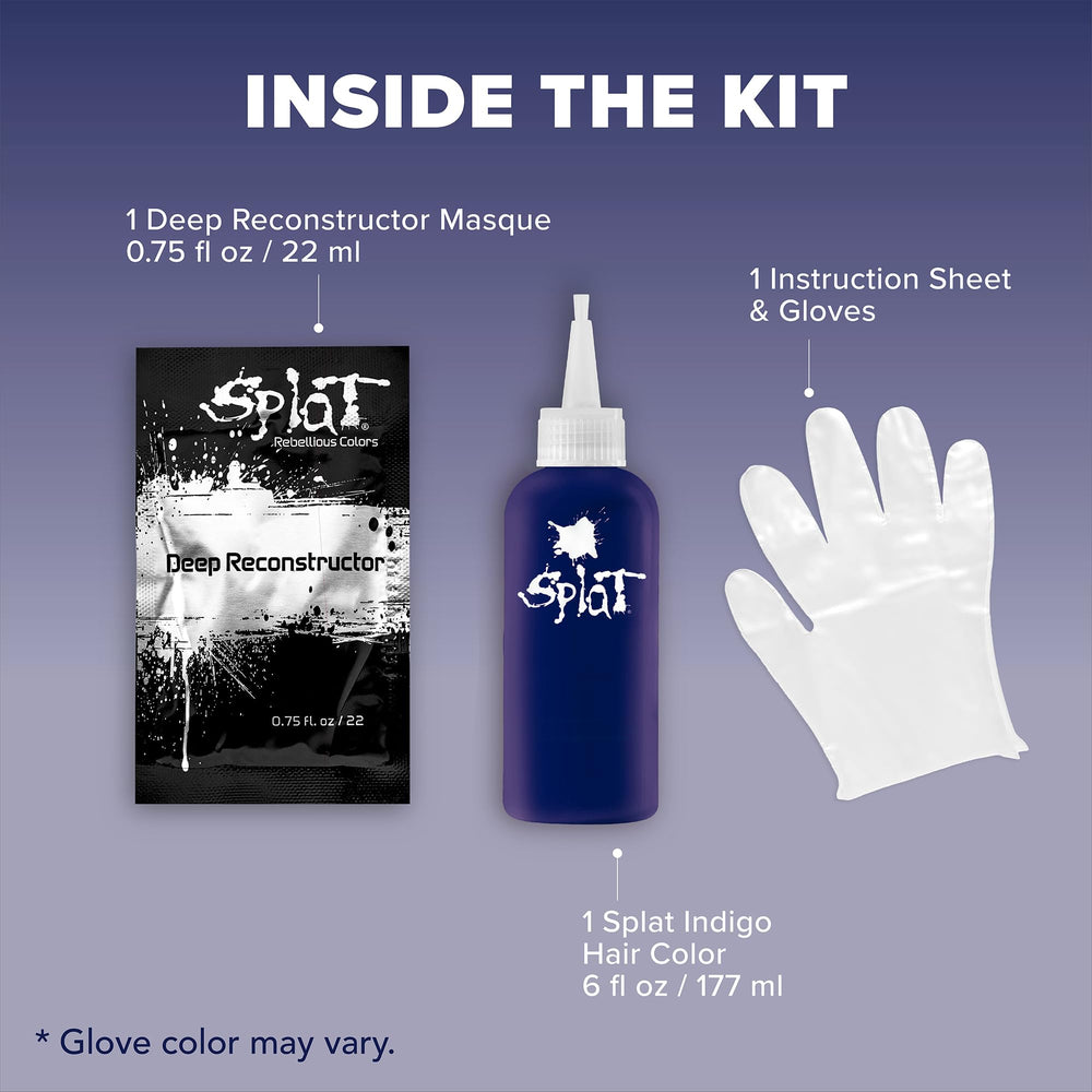 Crème conditionnante Splat Indigo Minuit pour douceur et brillance.