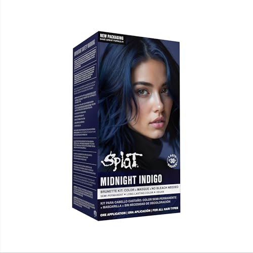 Résultat de couleur indigo durable sur cheveux bruns.