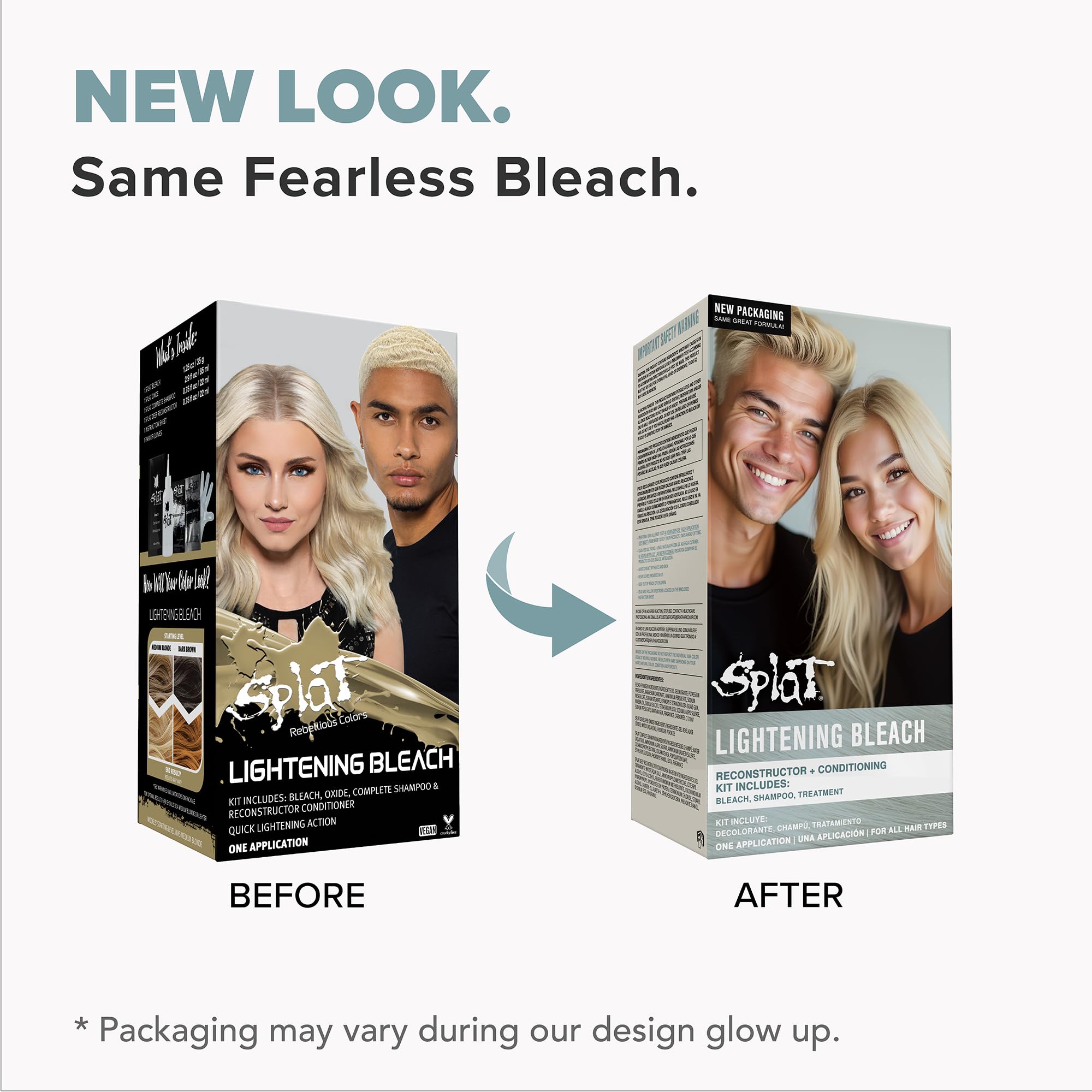 Splat Lightening Bleach Kit: poudre bleue décolorante prévient les tons jaunes.