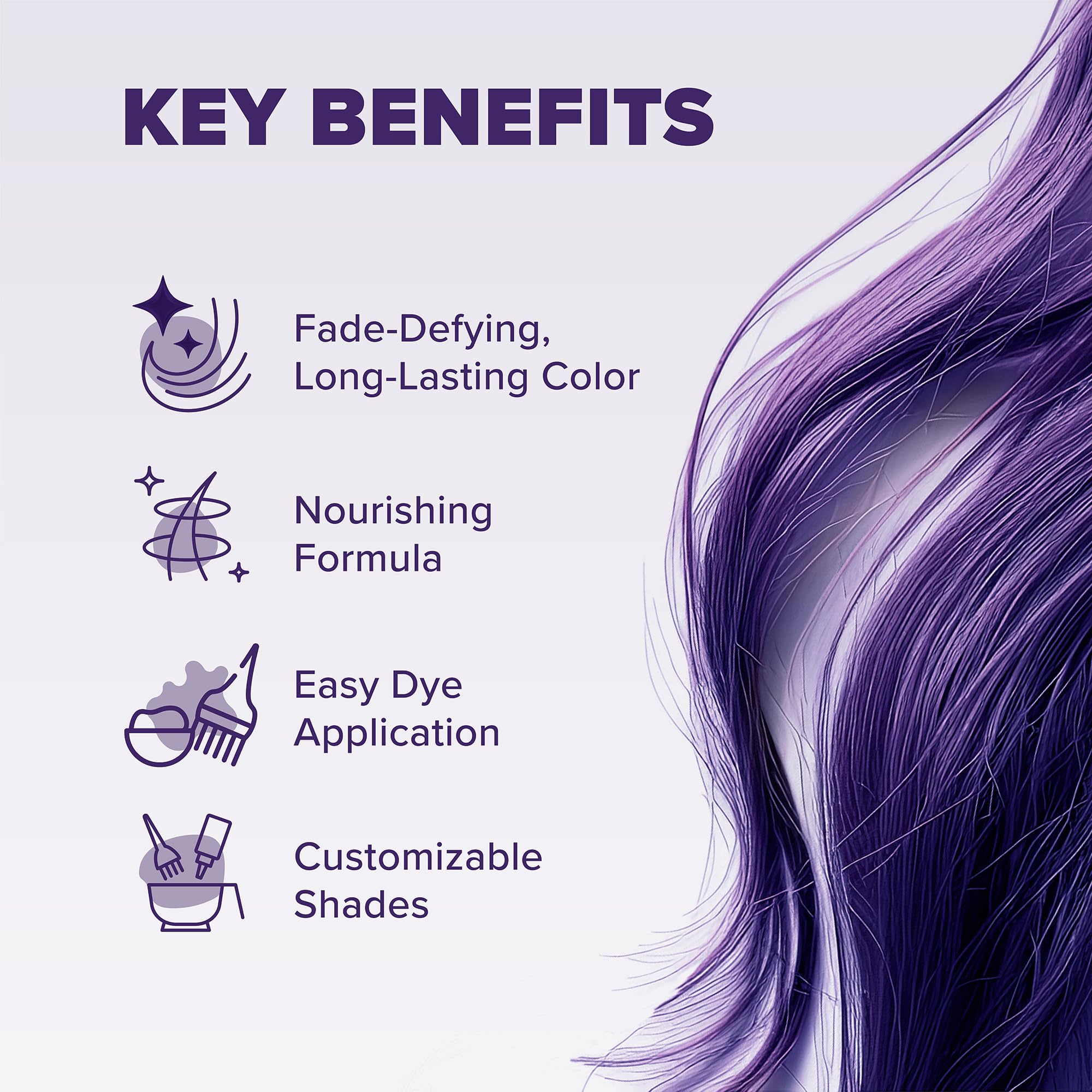 Cheveux teints sur modèle – démonstration de la teinte Midnight Tanzanite