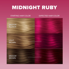 Application Splat Midnight Ruby sur cheveux pour couleur uniforme.