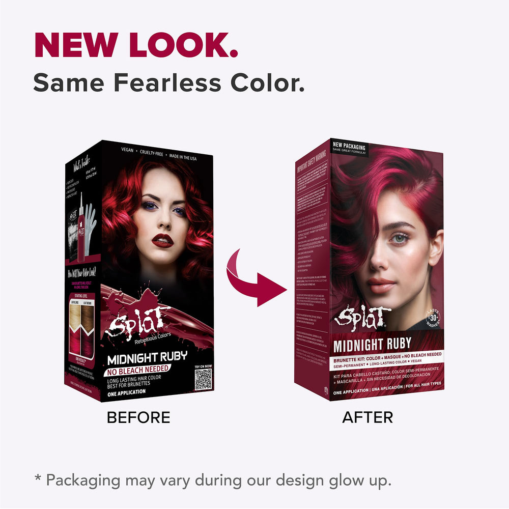 Kit Splat Midnight Ruby avec gants pour une application propre.