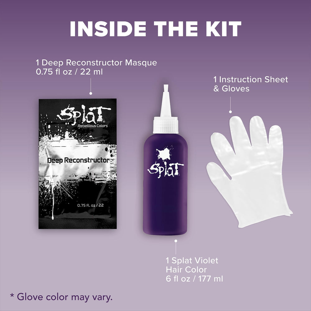 Splat Midnight Violet – étape d'application sur cheveux blondes.