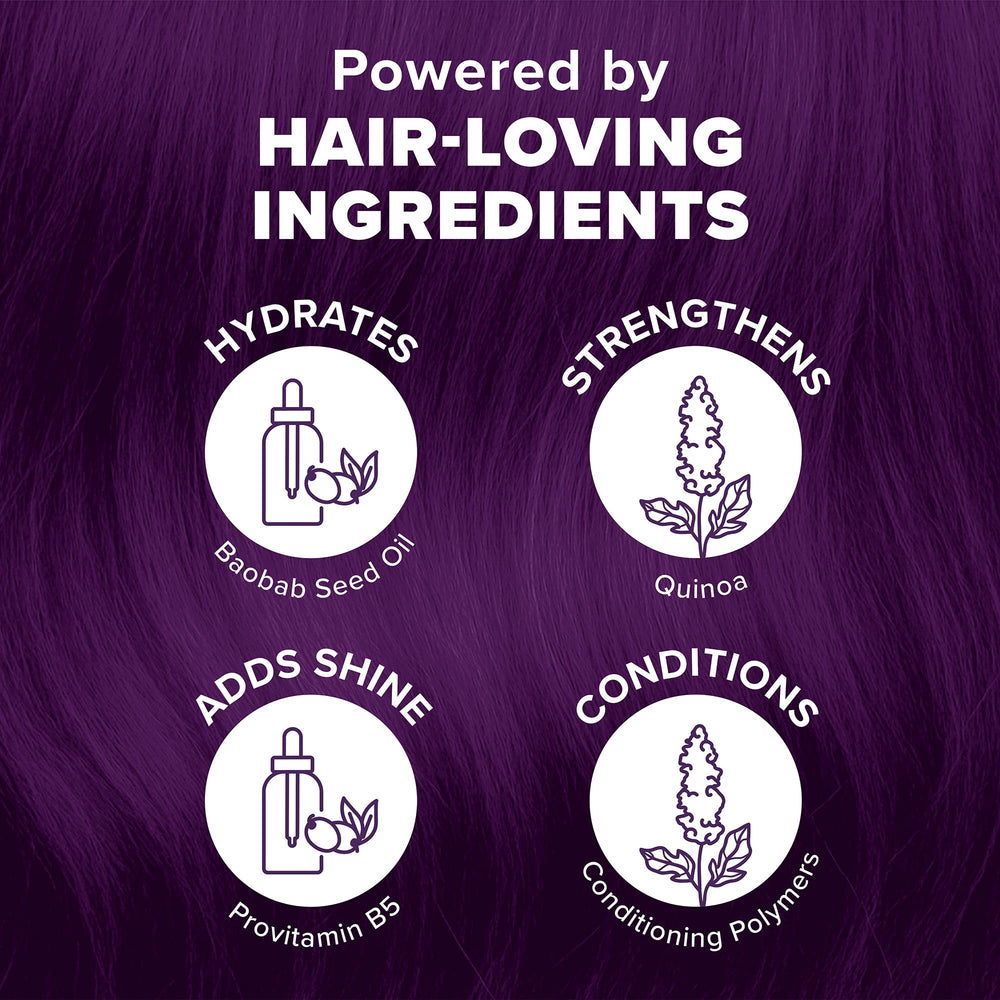 Splat Midnight Violet – conditionneur nourrissant pour cheveux colorés et brillants.