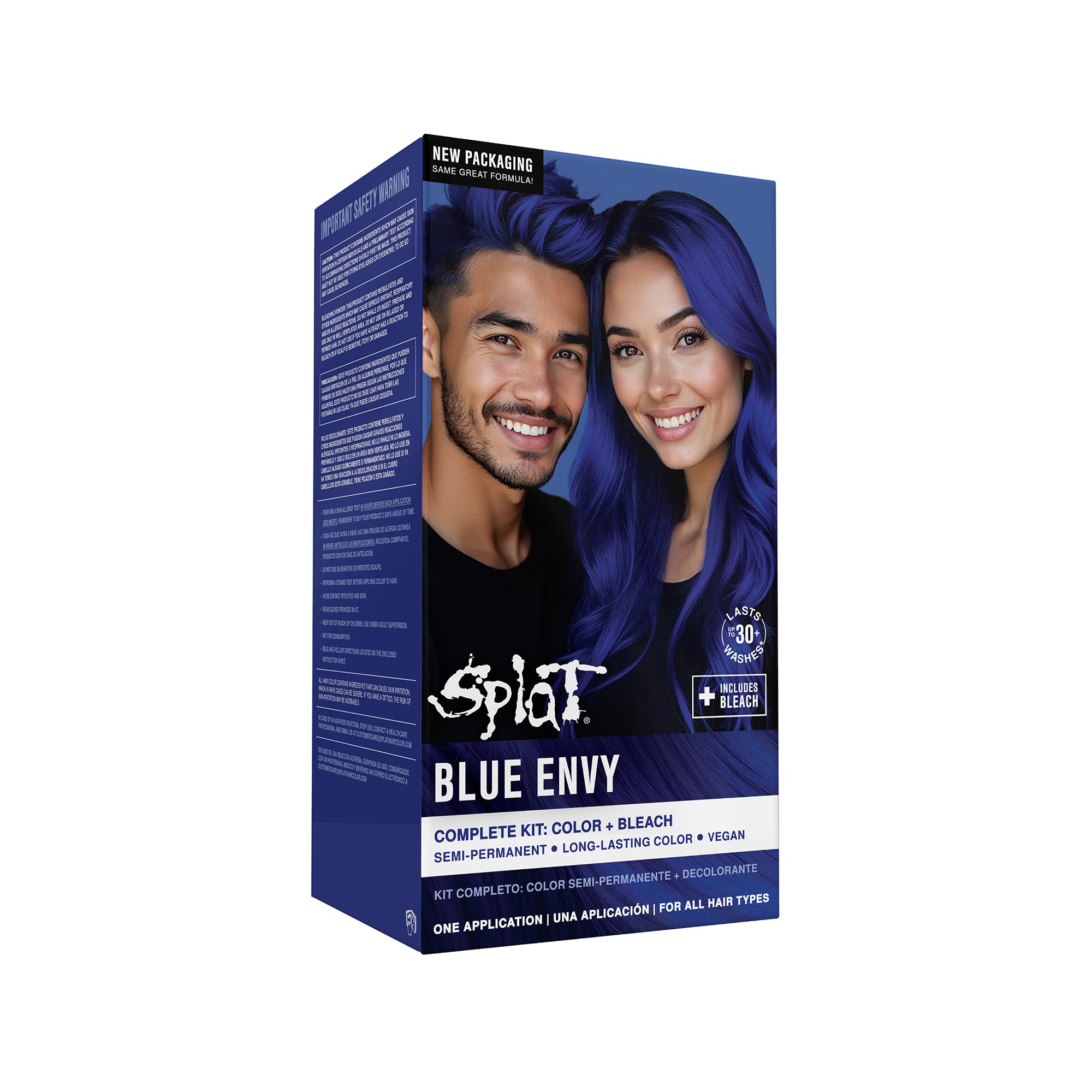 Splat Blue Envy teinture bleue dans le flacon pour couleur vive et durable.