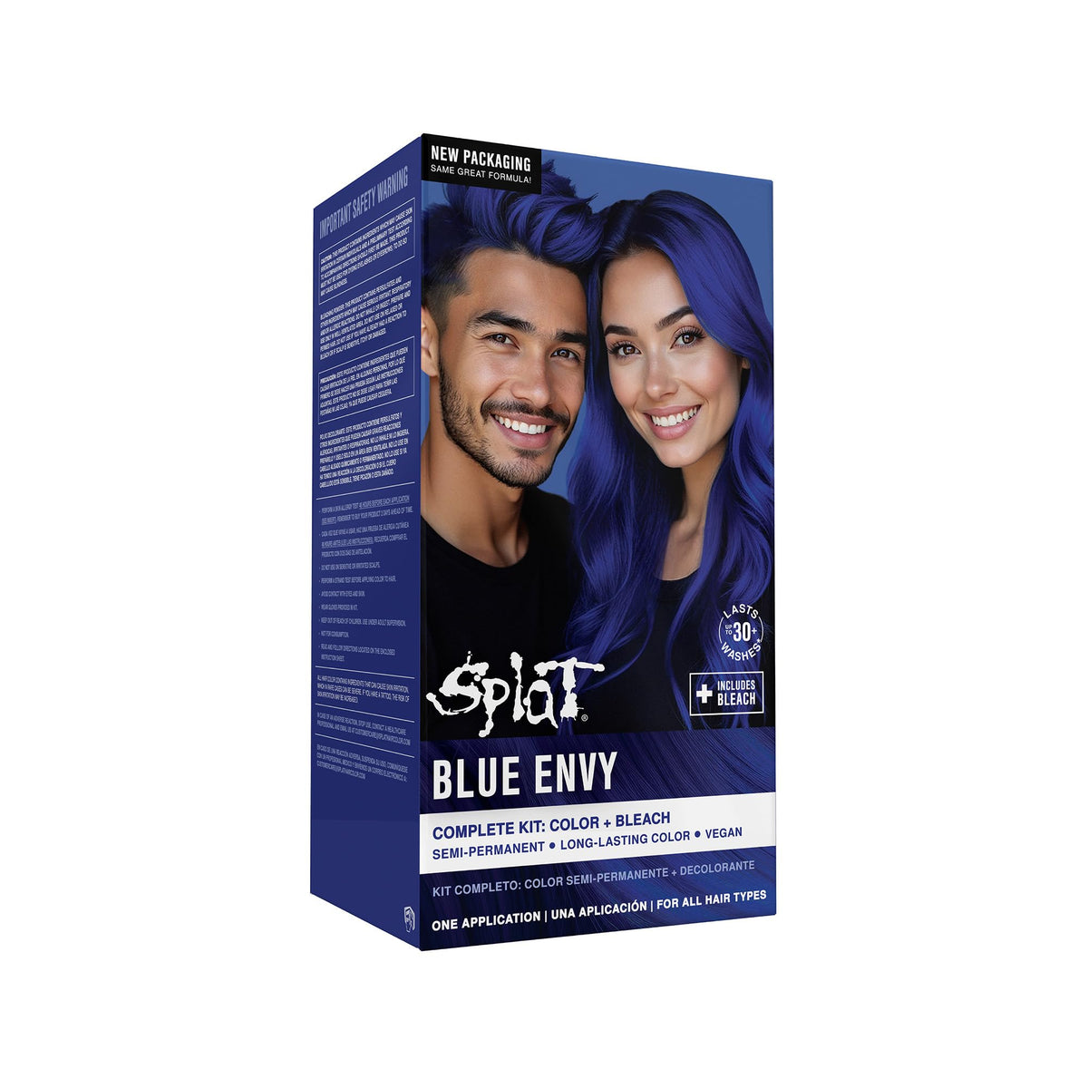 Splat Blue Envy teinture bleue dans le flacon pour couleur vive et durable.