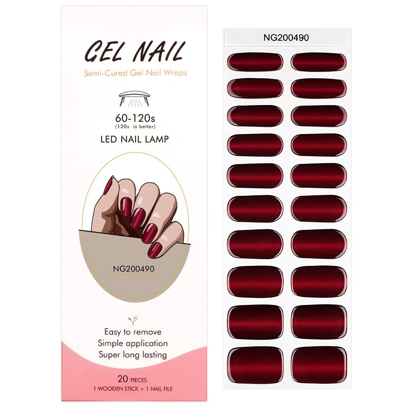 SPLOCUDU bandes-vernis gel ongles 20 pièces pour un look rapide et durable