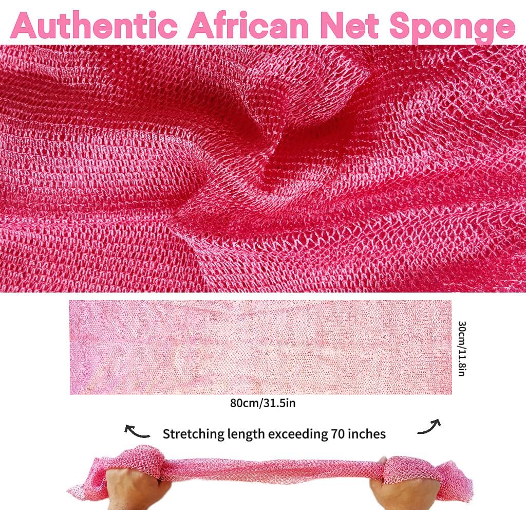 SPMKTBOZAI Éponge Réseau Africain Rose – mousse généreuse pour une douche plus fraîche