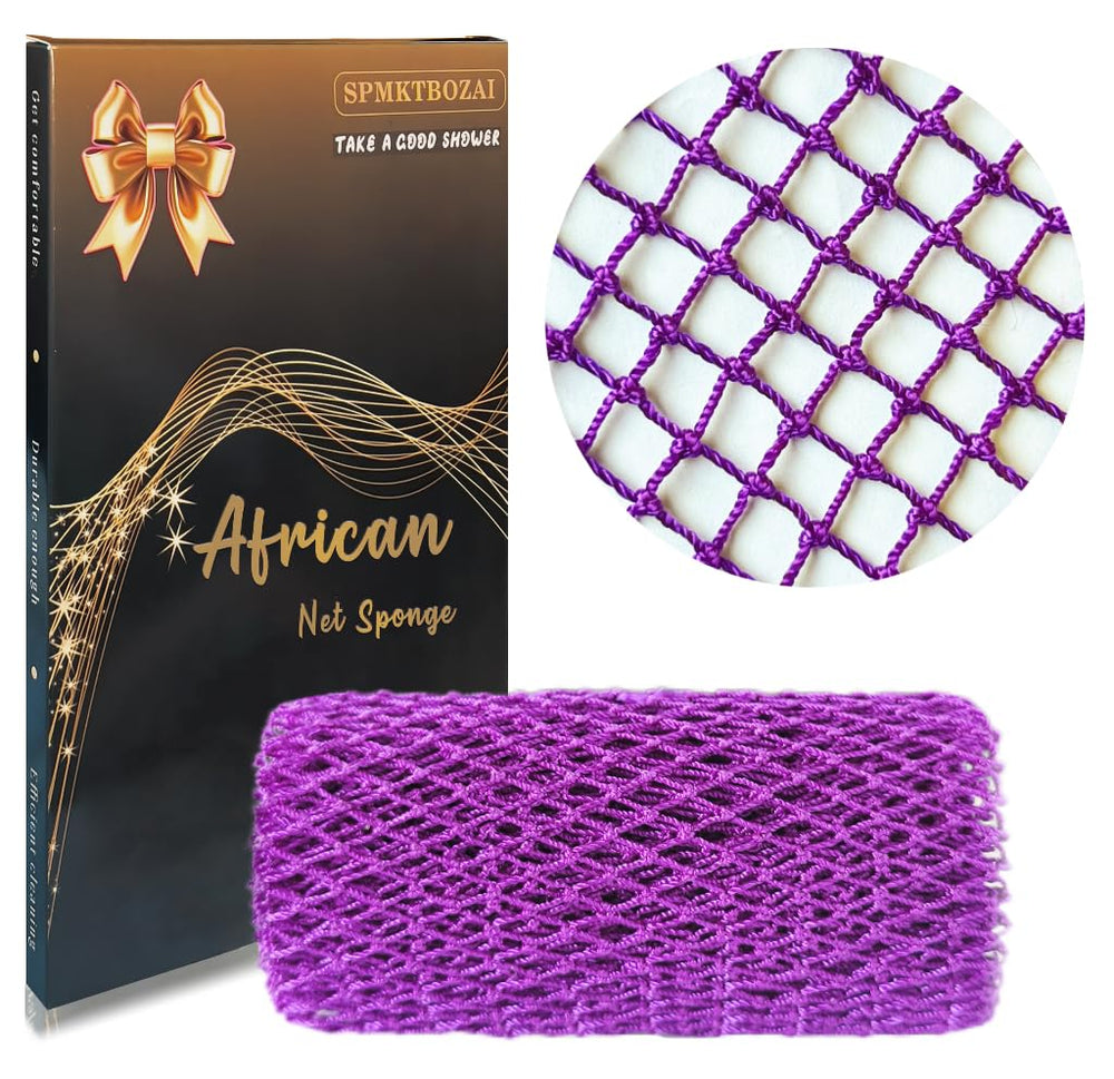 SPMKTBOZAI éponge en filet africain authentique, texture robuste pour nettoyage en profondeur