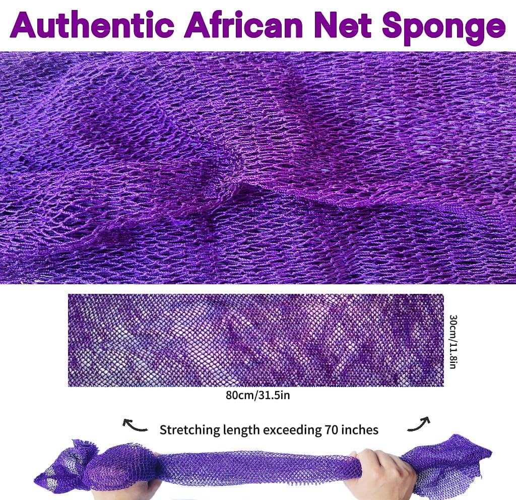 SPMKTBOZAI éponge en filet africain de 30 cm de largeur, accès facilité au dos