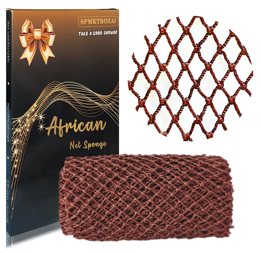 Éponge SPMKTBOZAI en filet africain – ensemble pour un rituel douche complet et efficace.