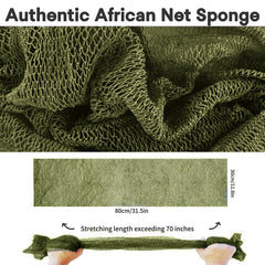 SPMKTBOZAI éponge-net africaine olive vert mousse riche prête à l’emploi.