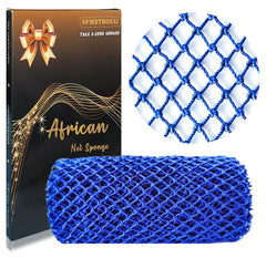 Éponge réseau africain SPMKTBOZAI bleue, nettoyage en profondeur et douceur.