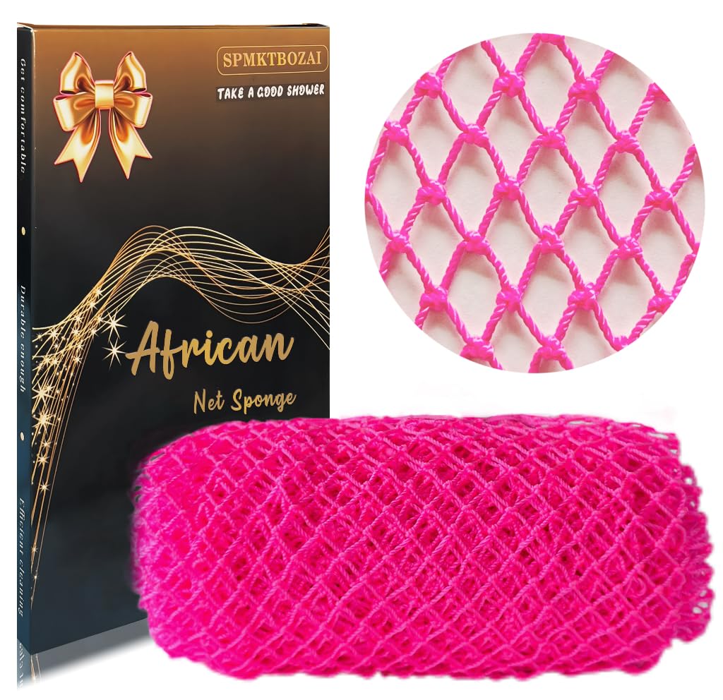 SPMKTBOZAI éponge-réseau africaine rose avec mousse abondante pour la douche