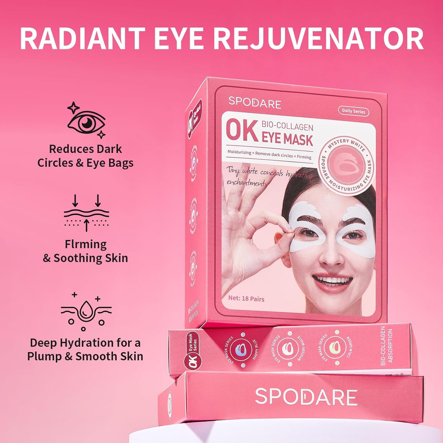 SPODARE masque yeux translucide après utilisation, regard plus net