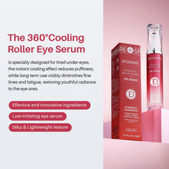 SPODARE sérum yeux, rouleau 360°, massage frais et réduction de gonflement.