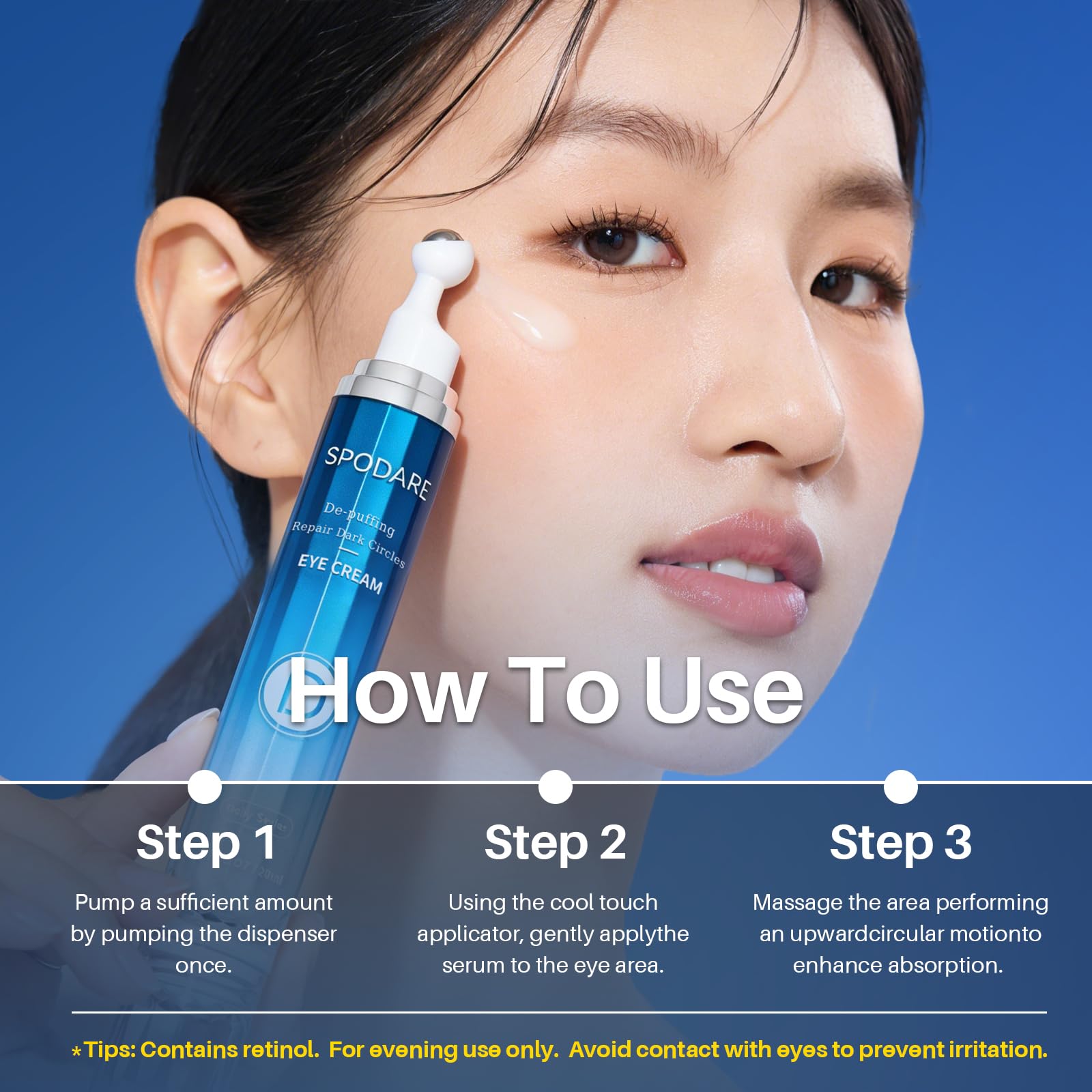 SPODARE Crème Yeux utilisation matin et soir dans la routine.