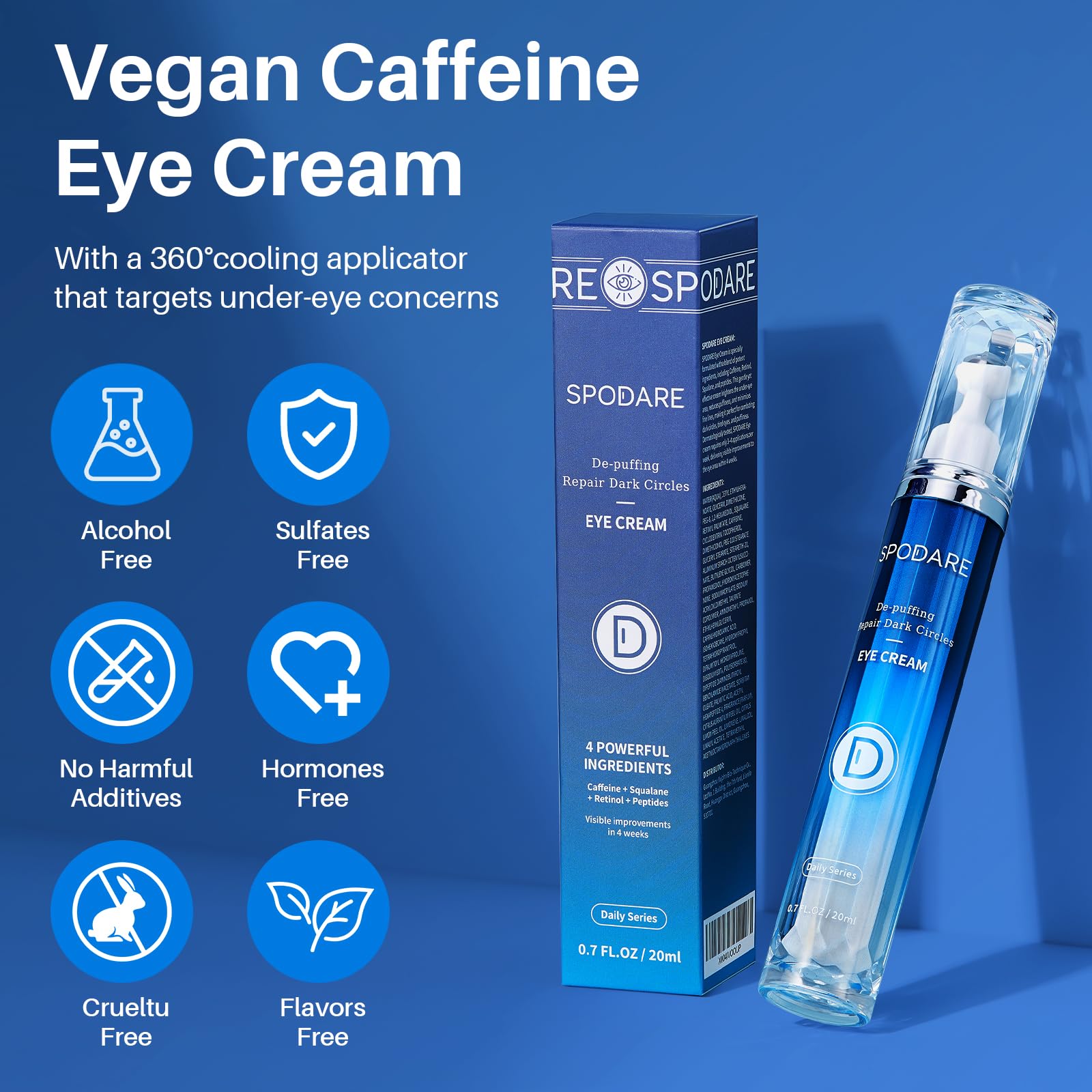 SPODARE Crème Yeux vegan et sans cruauté, sans parabènes.