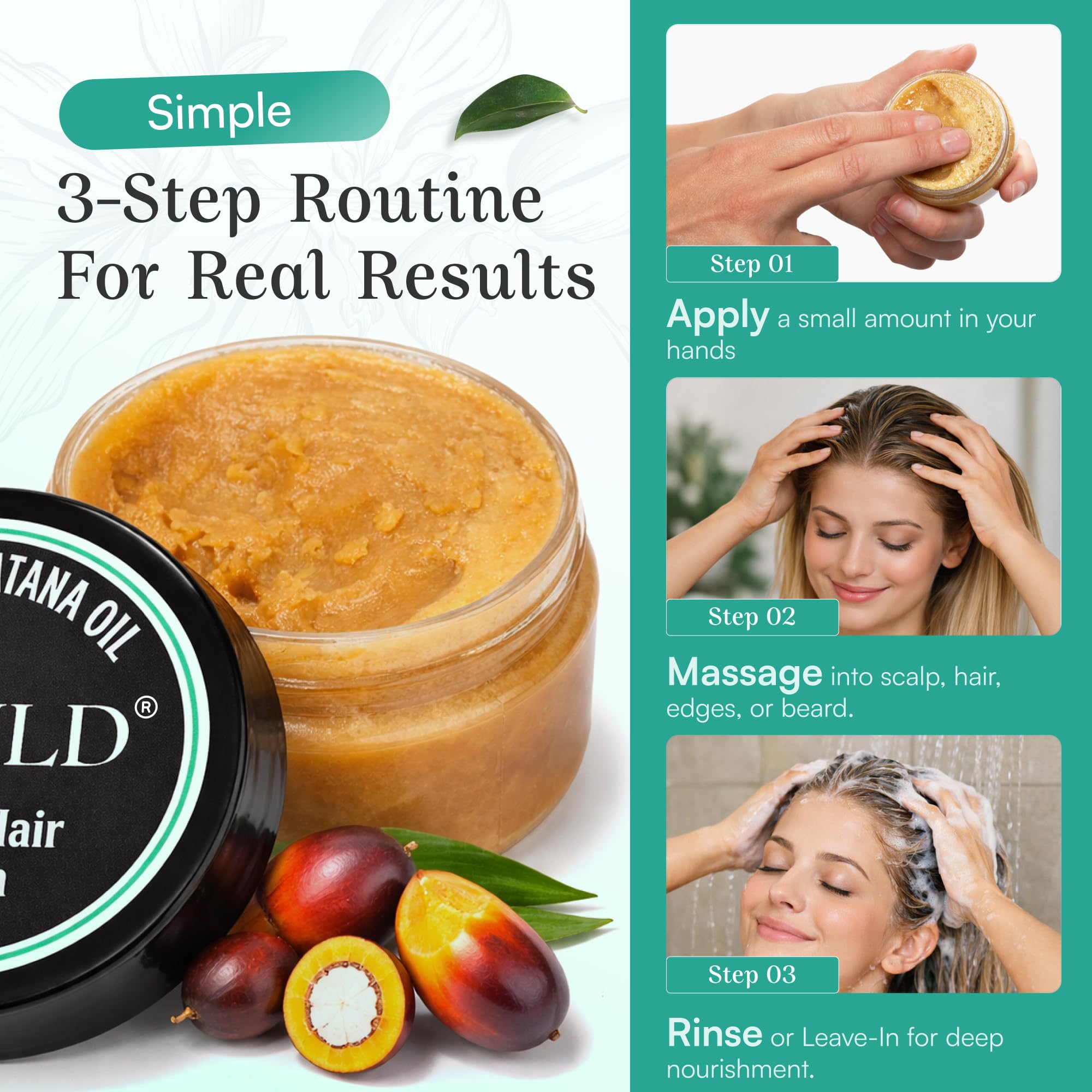 SPOILD Batana, masque capillaire nourrissant pour cheveux plus forts.