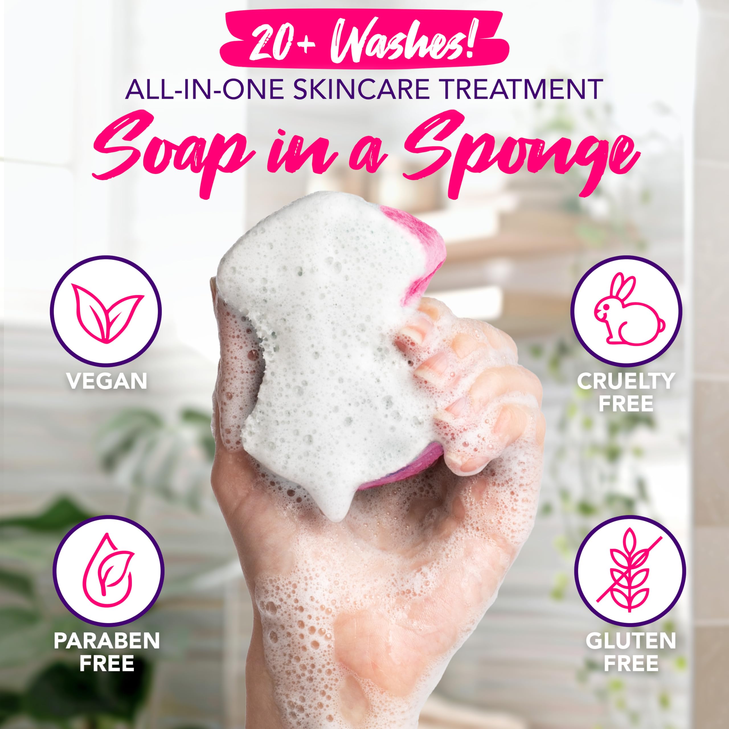 Spongeables Pedi Scrub Lavande – massage pied avec mousse parfumée pour spa à domicile.
