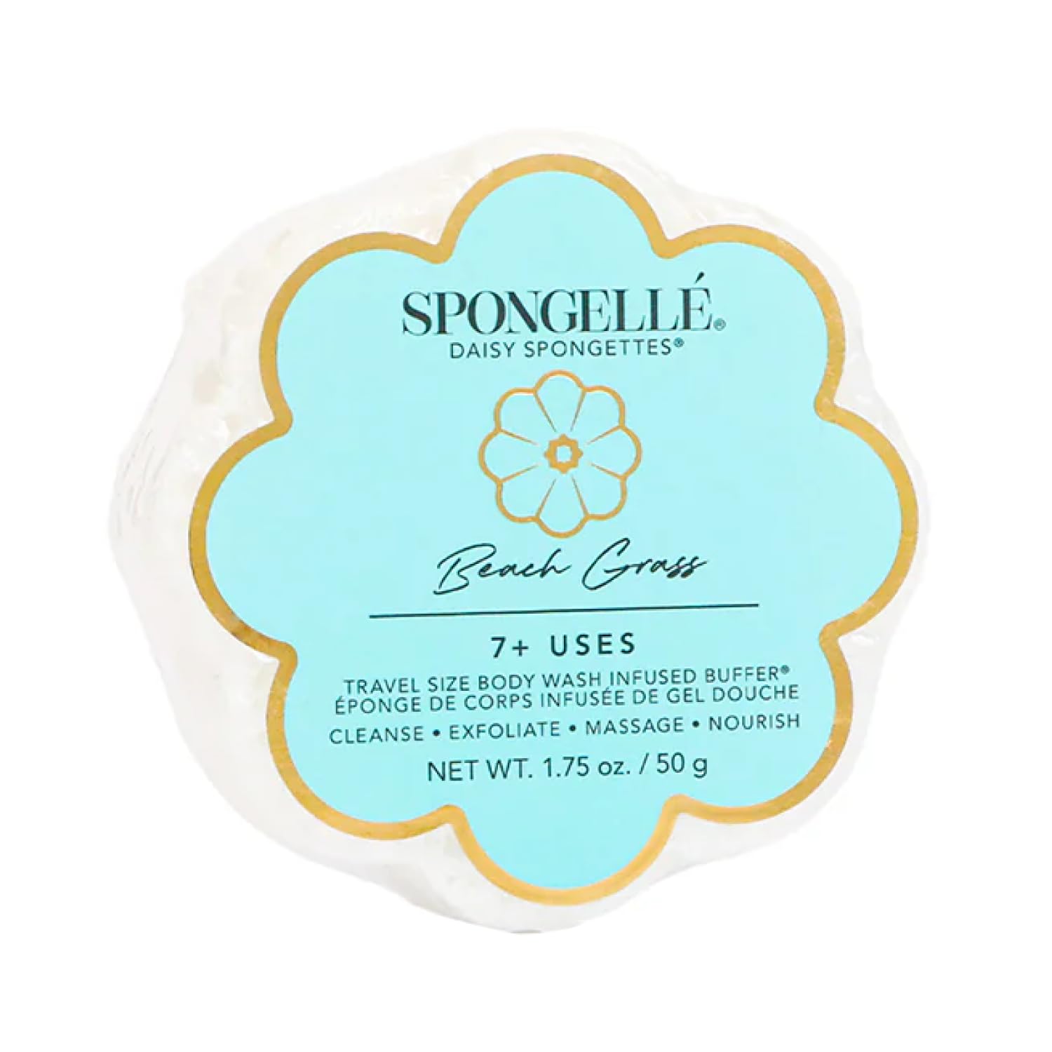 SPONGELLÉ Beach Grass éponge avec savon intégré pour soin corporel pratique