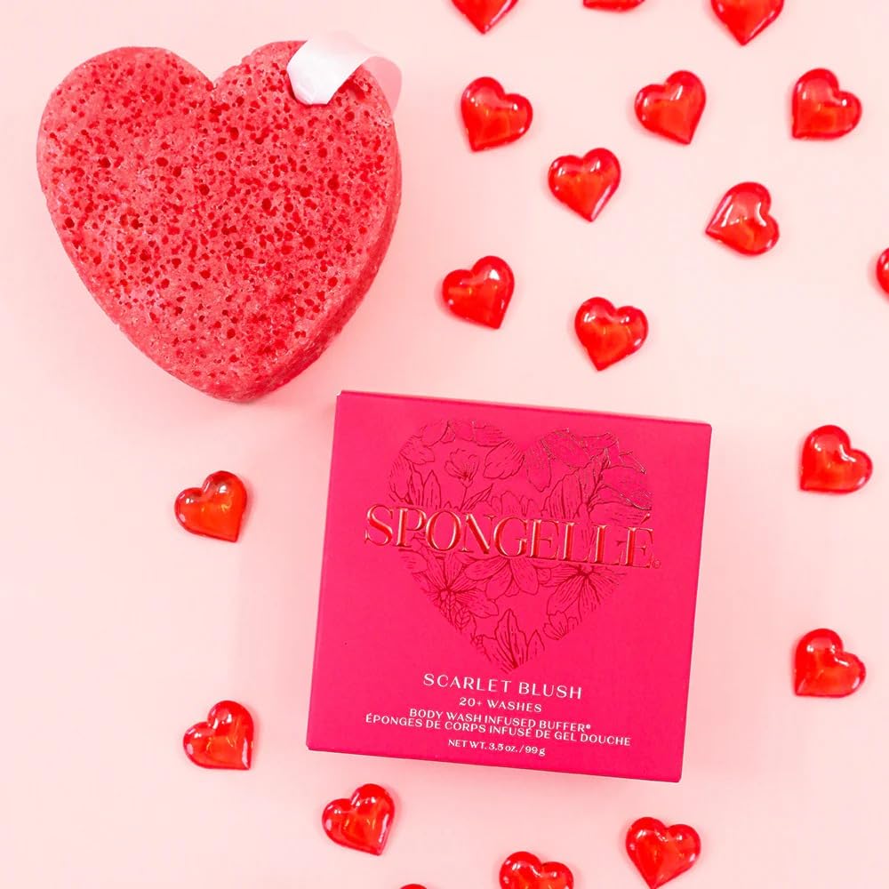 SPONGELLÉ Coeur Rouge Écarlate Buffer – mousse exfoliante crème pour peau plus lisse