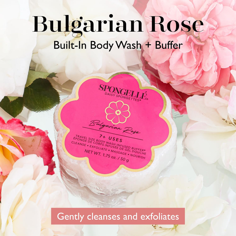 Spongellé Daisy Spongette Rose Bulgare - prise en main pratique dans la douche