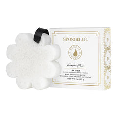 SPONGELLÉ Freesia Poire Buffer pour le corps dans sa boîte, gommage doux et parfumé.