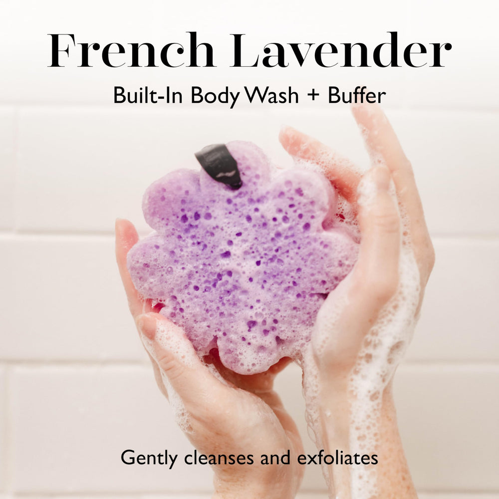 SPONGELLÉ Gel douche intégré: application facile et nettoyage rafraîchissant du corps.