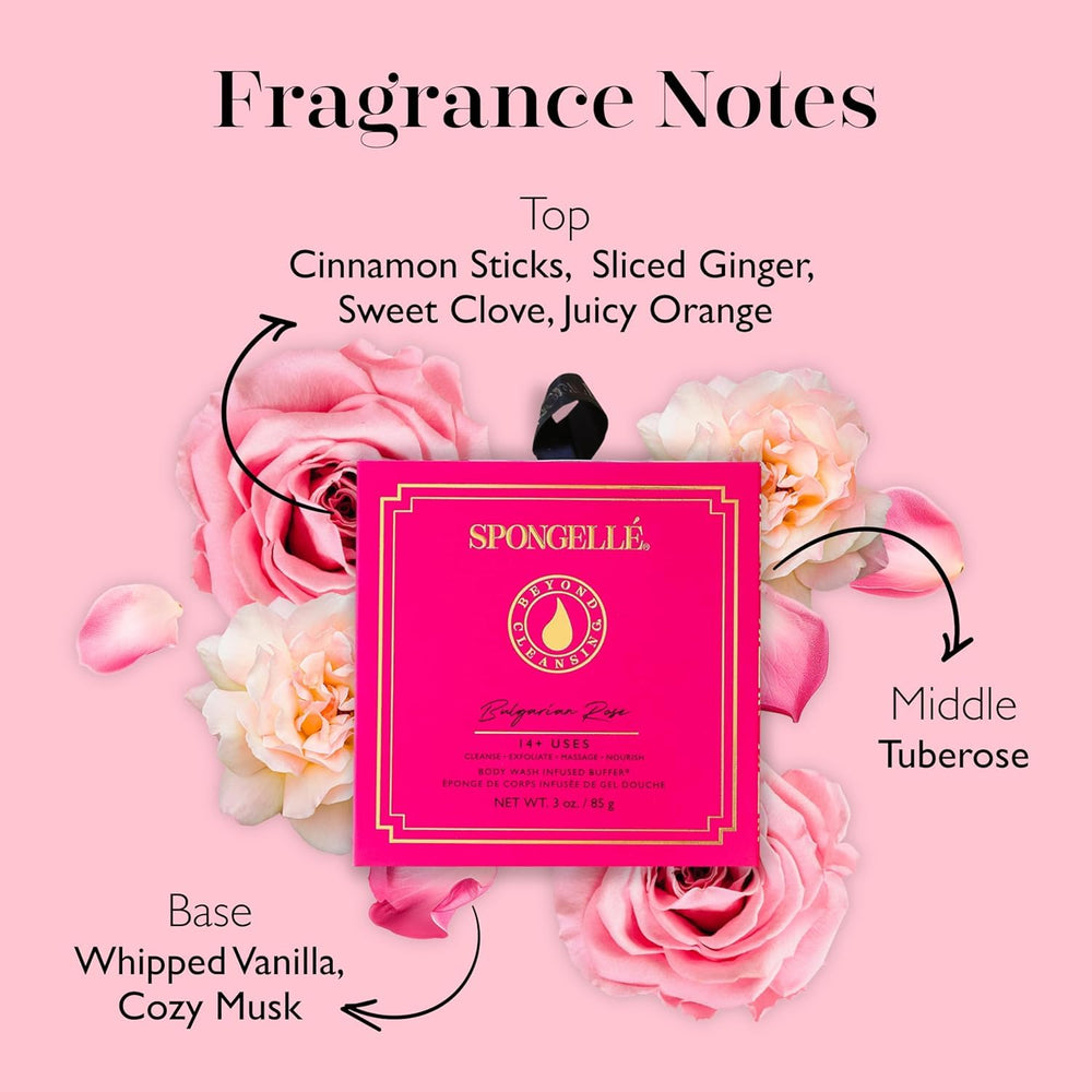 SPONGELLÉ Gommage doux et hygiénique, testé dermatologiquement.