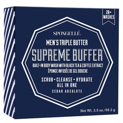 SPONGELLÉ Homme Buffer Cedar Absolute – texture exfoliante purifie et hydrate la peau sous la douche