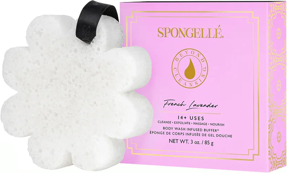 SPONGELLÉ Lavande Française buffer: parfum apaisant pendant le soin corporel.