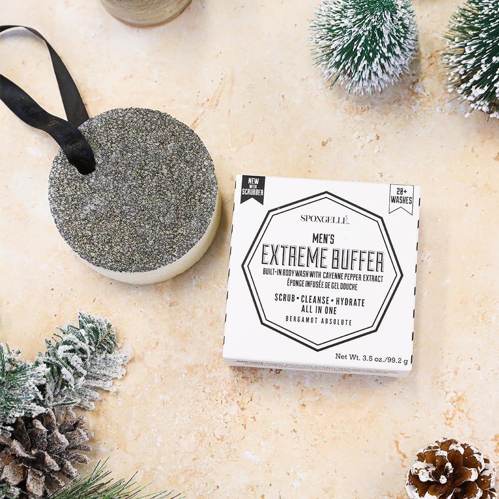 SPONGELLÉ Men Extreme Buffer – texture exfoliante et mousse riche pour la douche