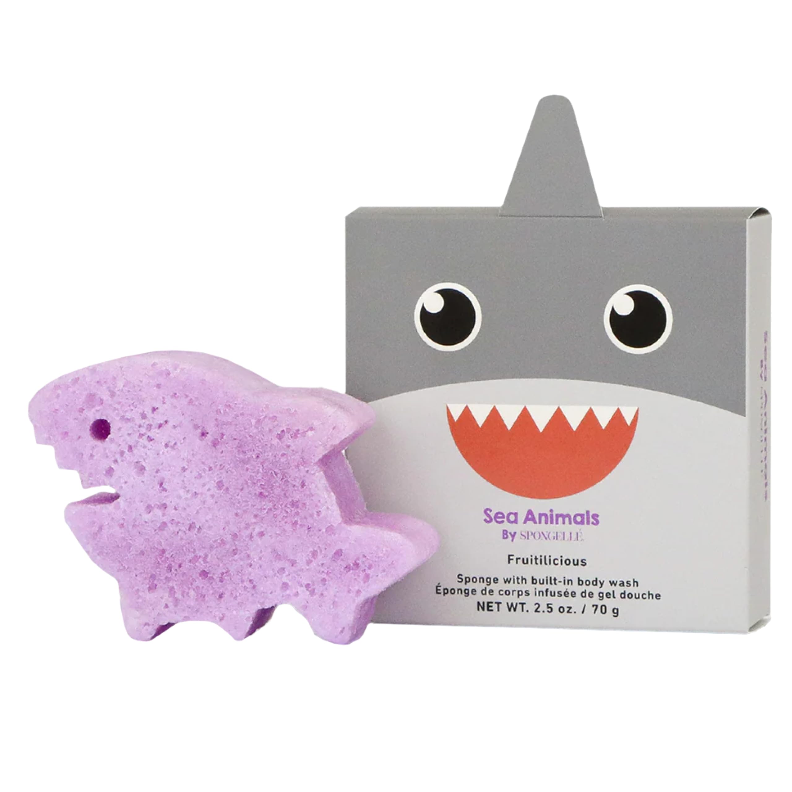 SPONGELLÉ Sammy Shark: détail du corps pour une douche douce.
