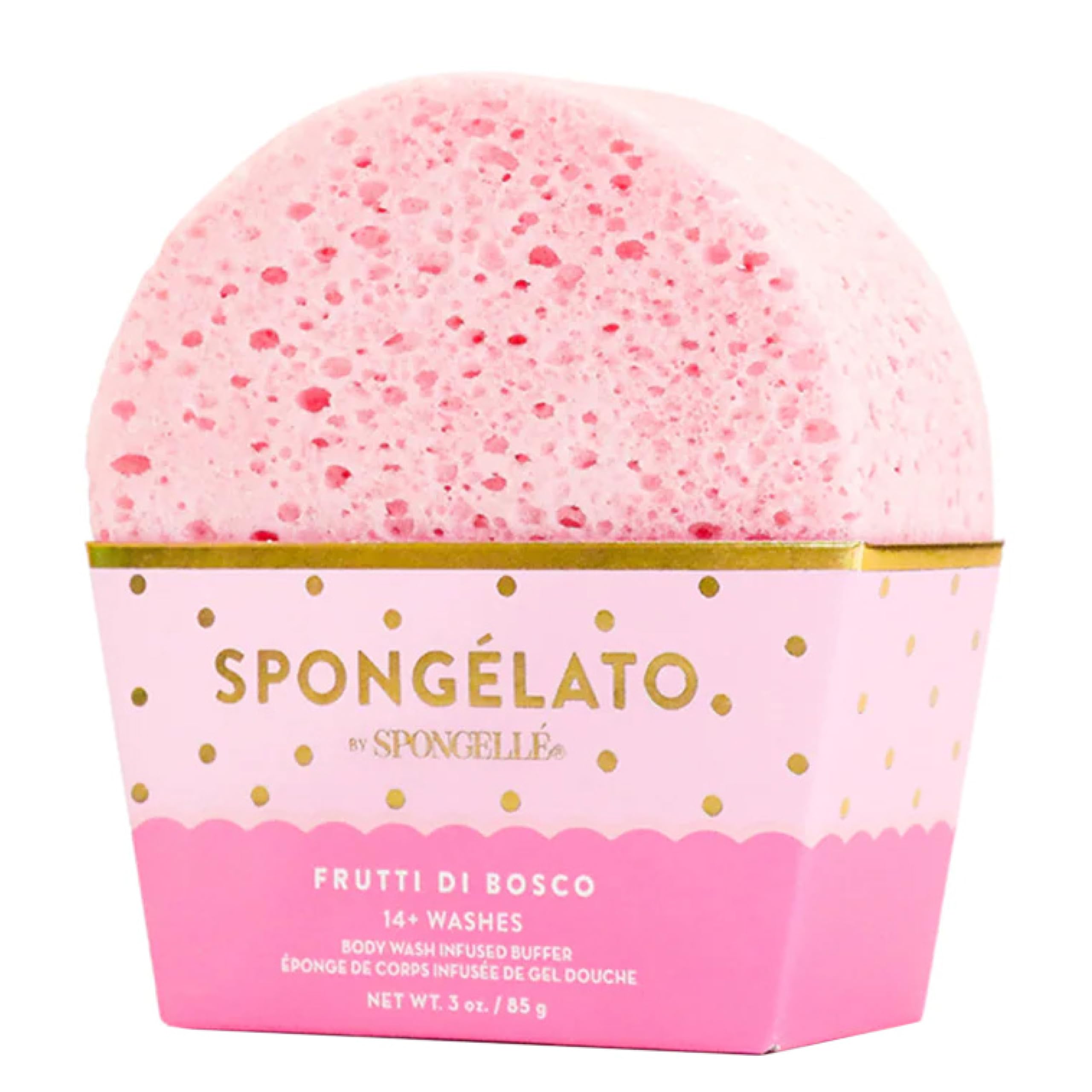 SPONGELLÉ Spongelato loofah Frutti di Bosco for gentle exfoliation and berry fragrance.