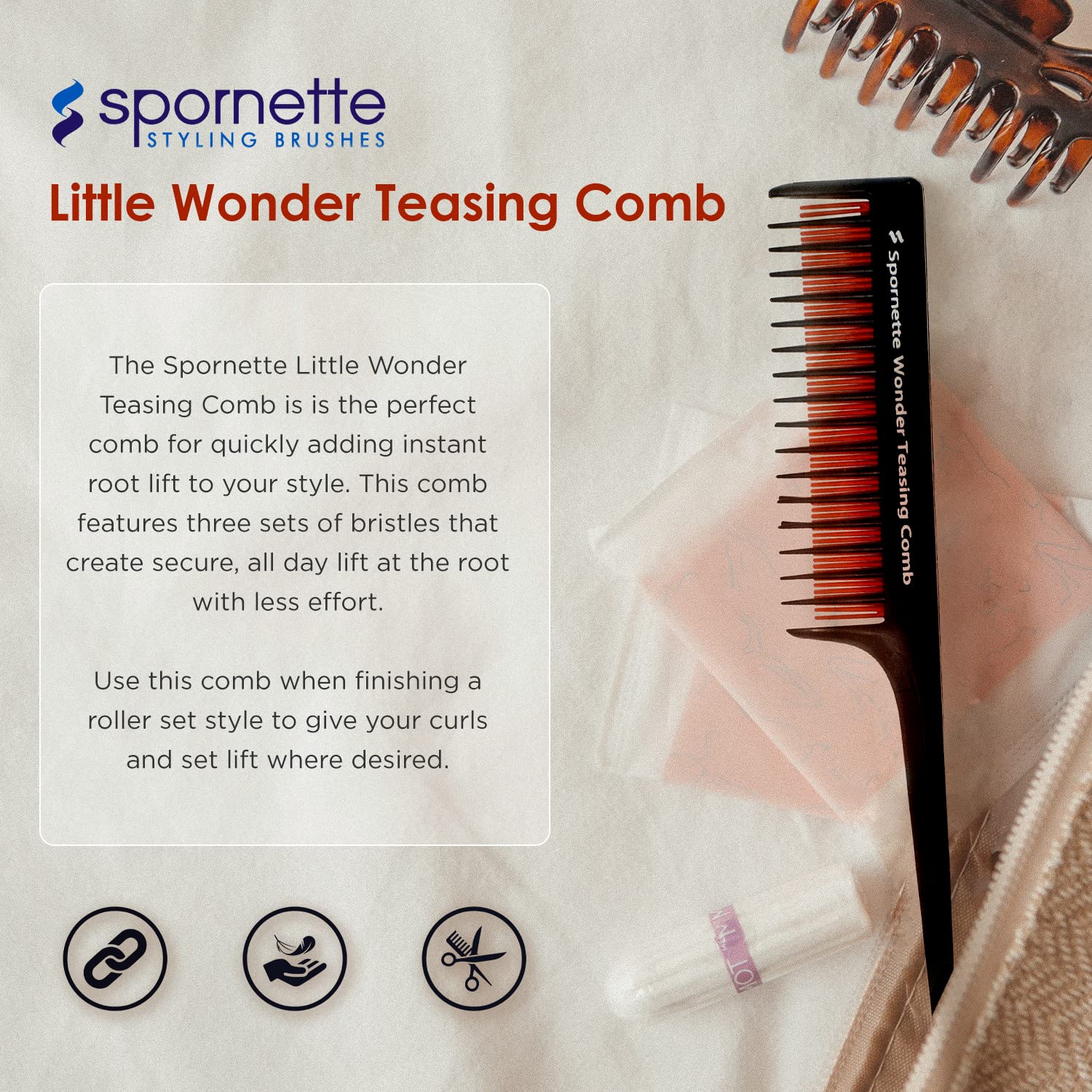 SPORNETTE Little Wonder permet un sectionnement précis et rapide pour un style fidèle.