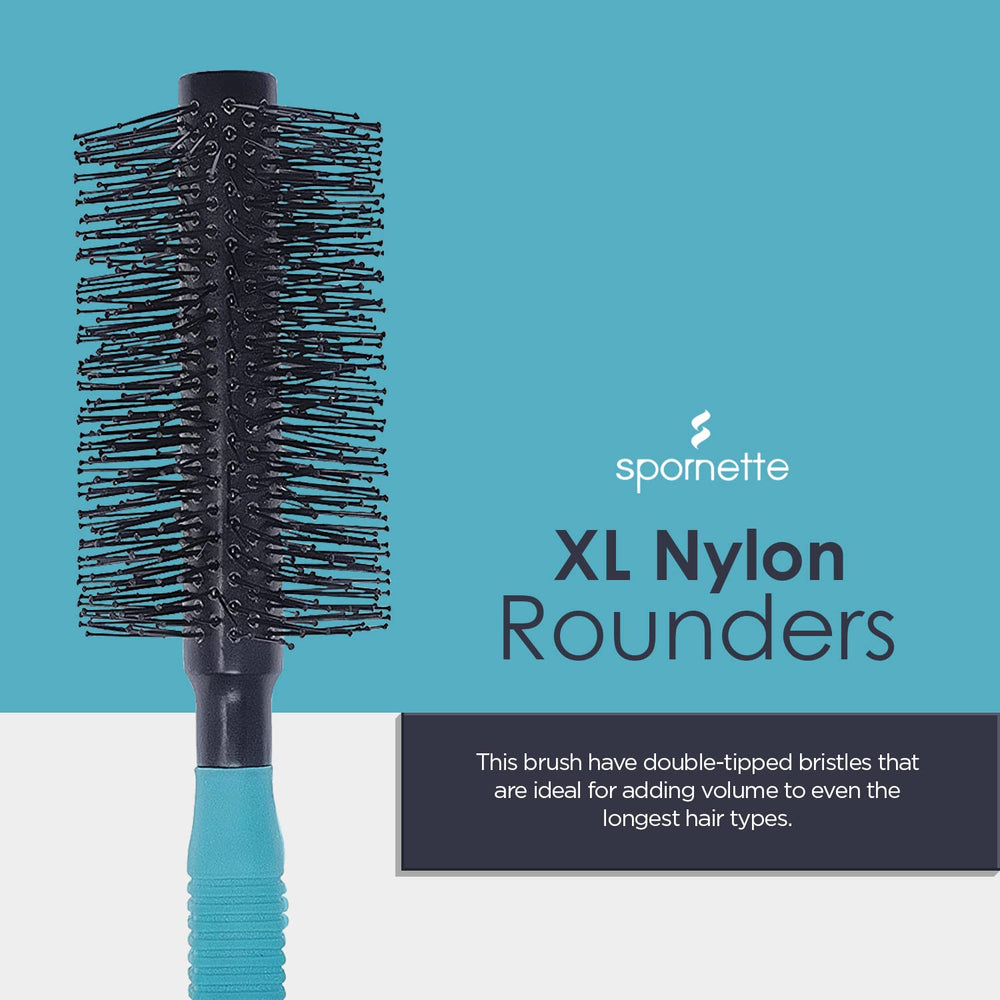 SPORNETTE brosse ronde XL à brins nylon, démêlage efficace et douceur.