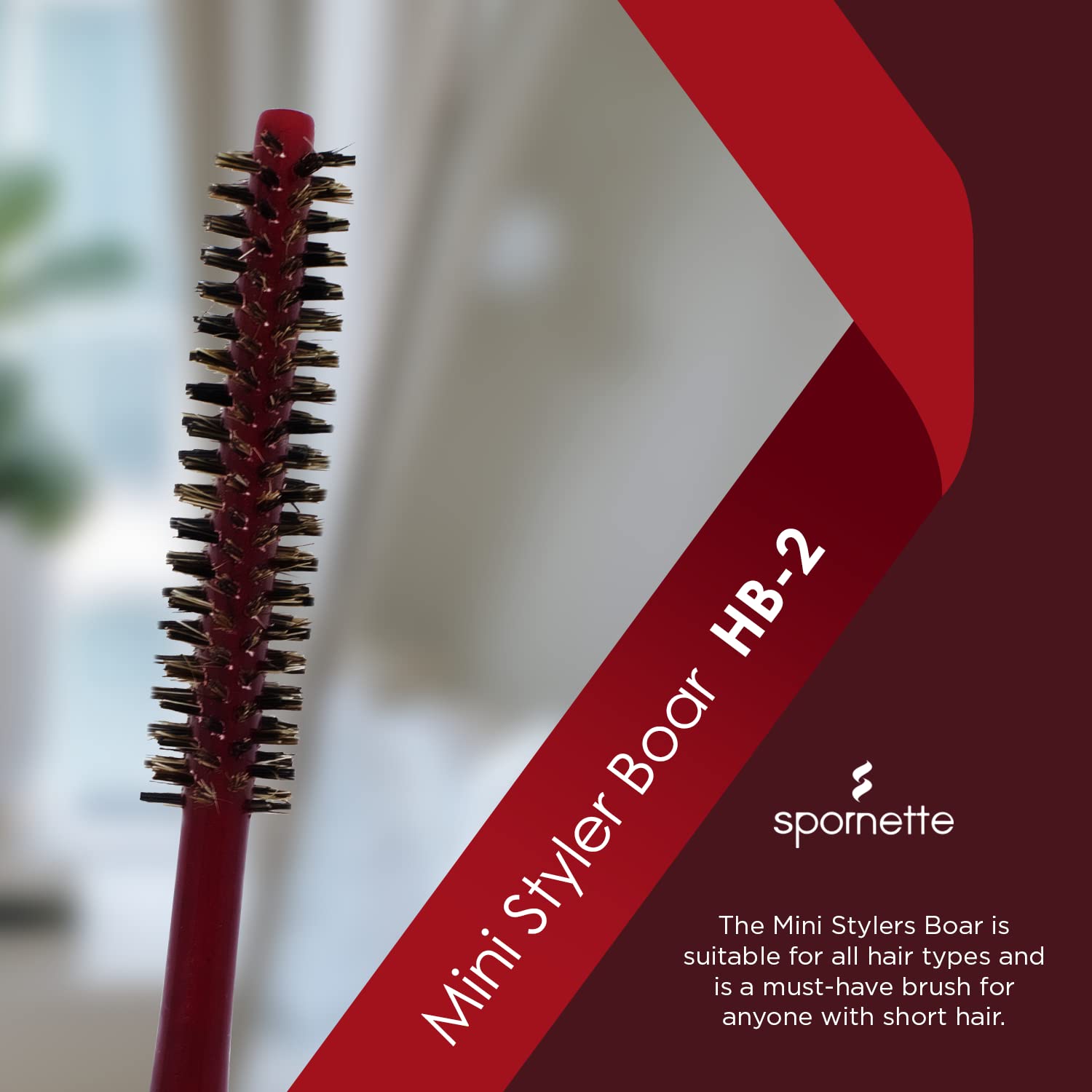 Spornette Mini brosse ronde, barillet 0,75 pouce, coiffage précis des zones délicates